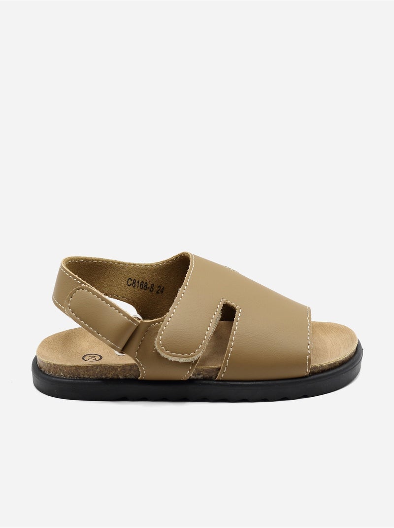Sandalias con velcro Taupe - Kiabi