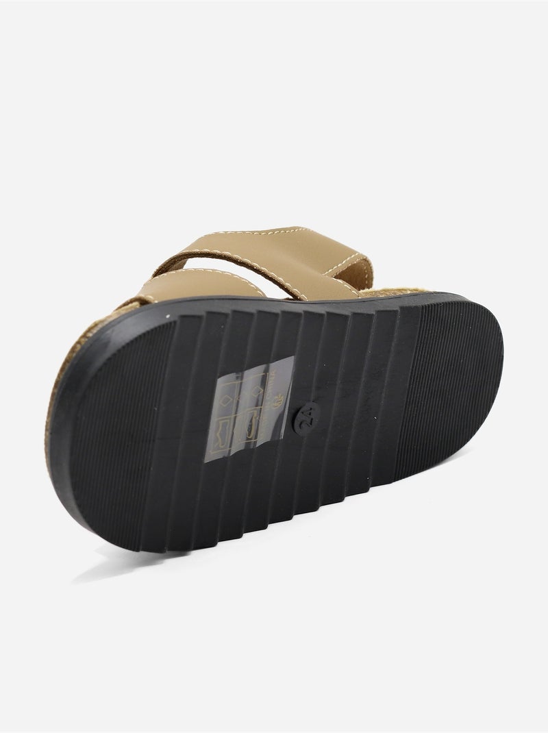Sandalias con velcro Taupe - Kiabi