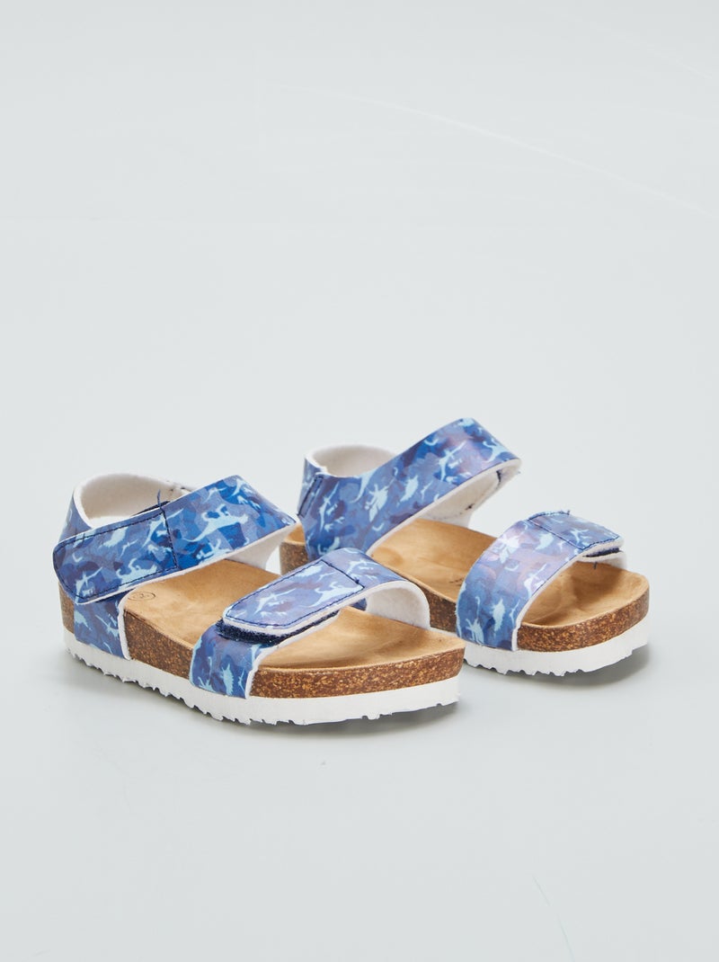 Sandalias con velcros AZUL - Kiabi