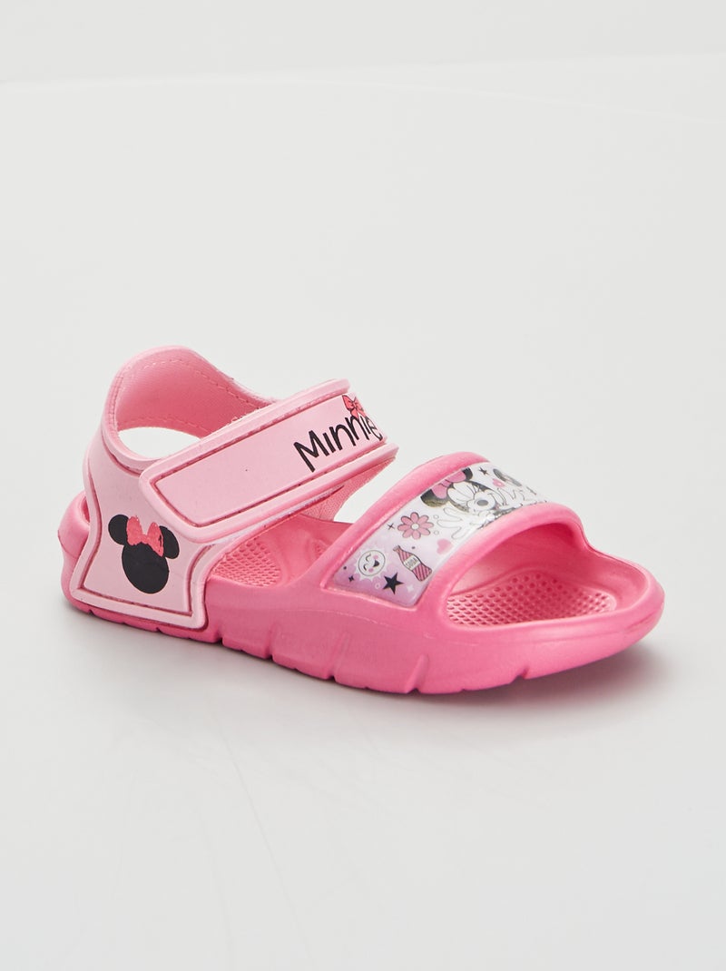 Sandalias con velcros 'Minnie' rosa - Kiabi