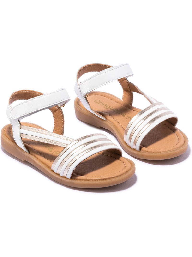Sandalias Conguitos Adherente Rayas Blanco - Kiabi