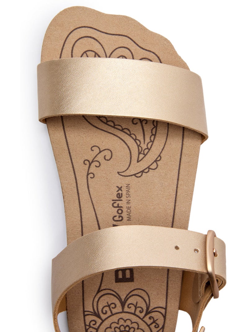 Sandalias conguitos barefoot goflex brillante Oro - Kiabi