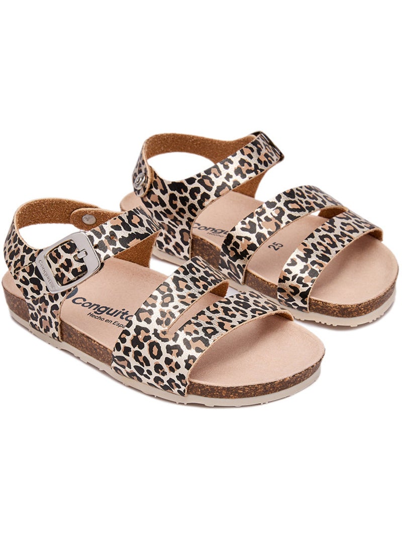 Sandalias Conguitos Bio Animal Print Negro Marrón Negro - Kiabi