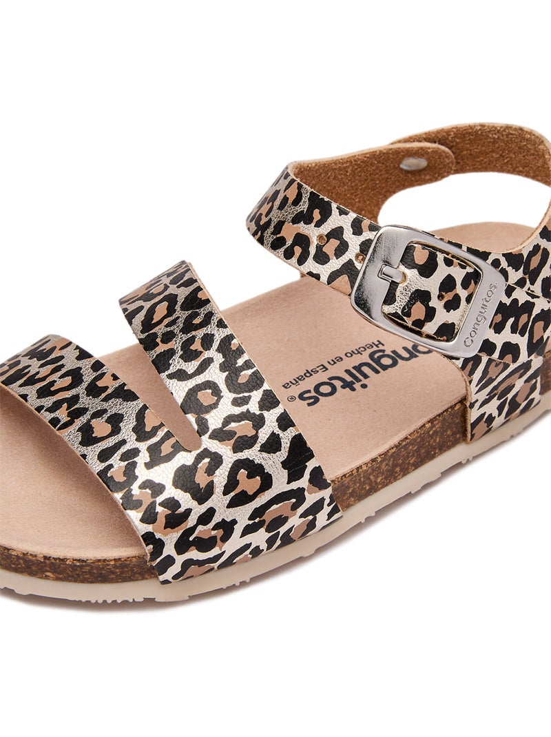 Sandalias Conguitos Bio Animal Print Negro Marrón Negro - Kiabi