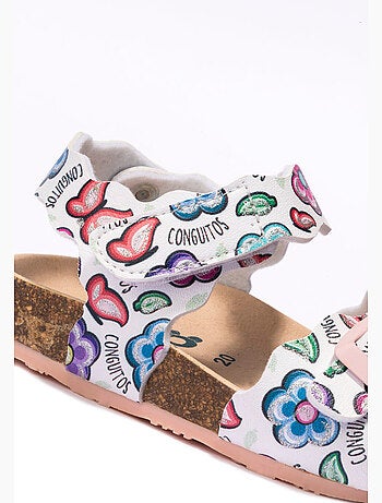 Sandalias conguitos bio flowers estampado