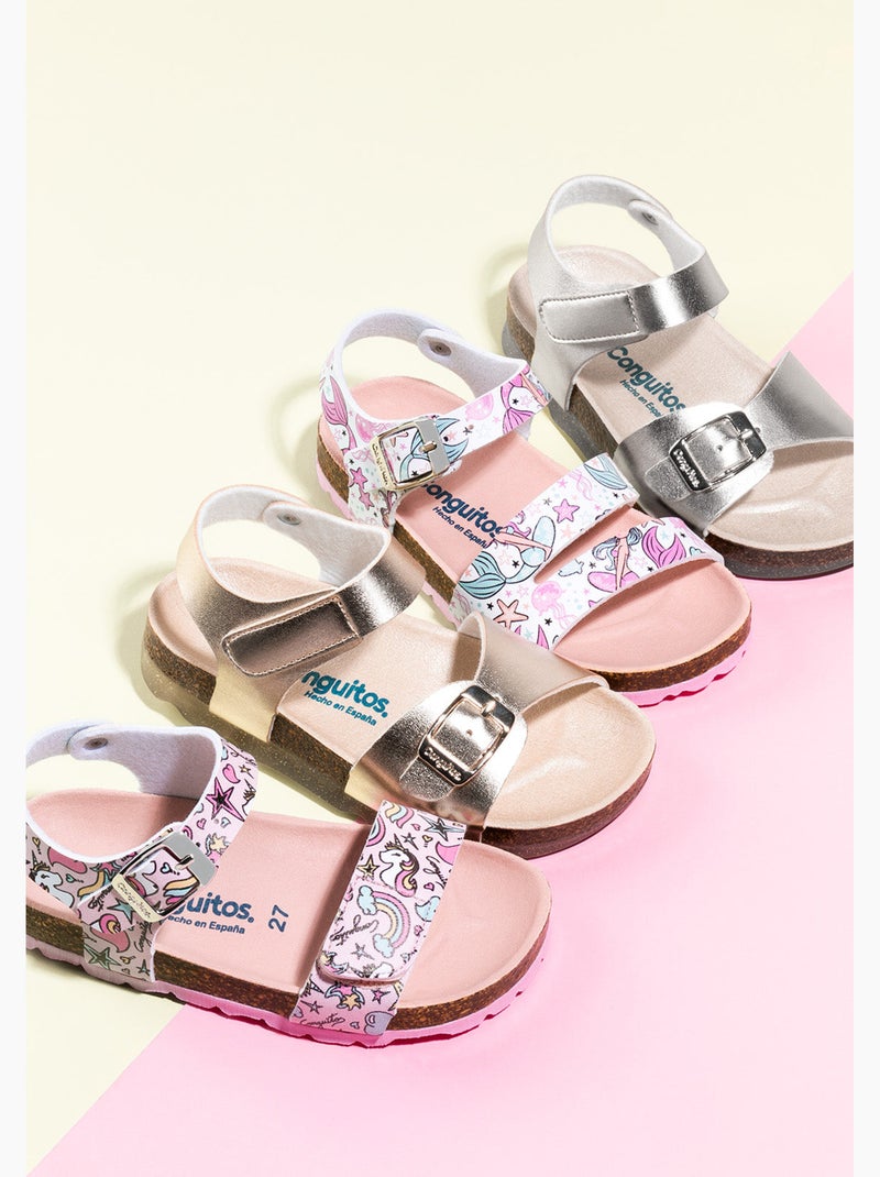 Sandalias Conguitos Bio  Metalizado Girls Plata - Kiabi