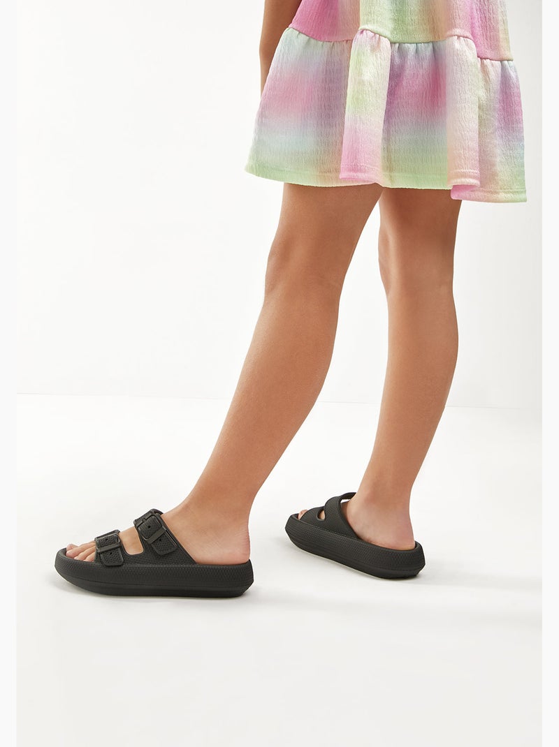 Sandalias conguitos double hebilla slides Negro Negro - Kiabi