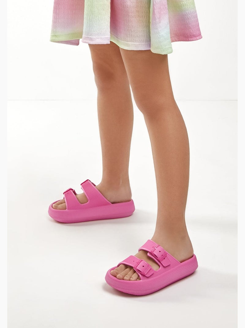 Sandalias conguitos double hebilla slides Rosa - Kiabi