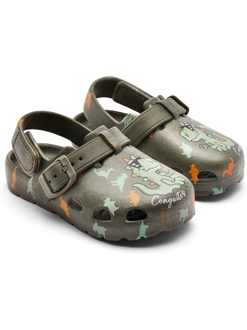 Sandalias conguitos fantasía dinosaurio Verde claro - Kiabi