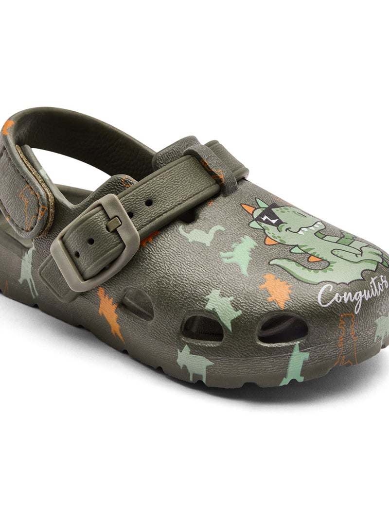 Sandalias conguitos fantasía dinosaurio Verde claro - Kiabi