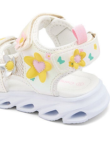 Sandalias conguitos floral luces