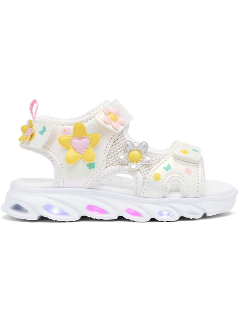 Sandalias Conguitos Floral Luces Blanco - Kiabi
