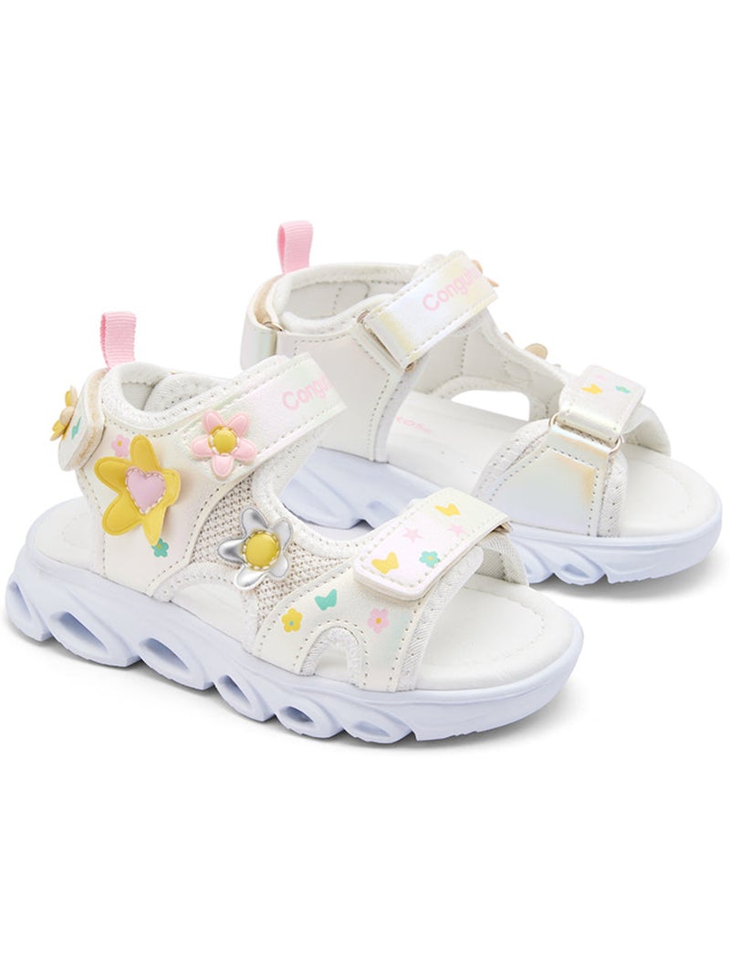 Sandalias Conguitos Floral Luces Blanco - Kiabi
