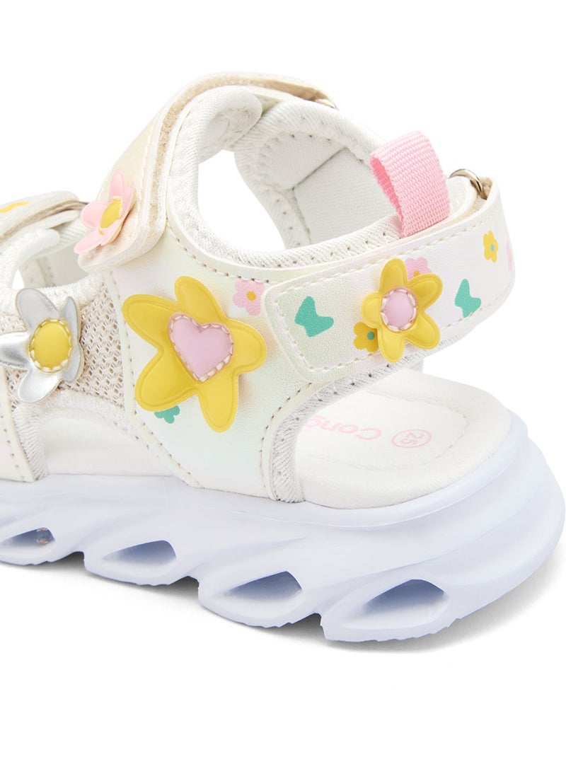 Sandalias Conguitos Floral Luces Blanco - Kiabi
