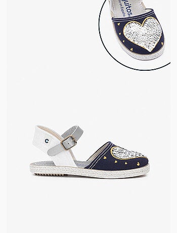 Sandalias conguitos heart reversible sequins