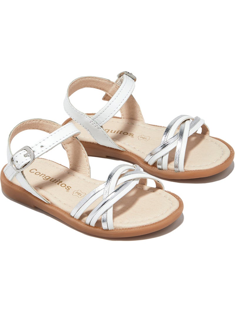 Sandalias Conguitos Hebilla Plata Blanco - Kiabi