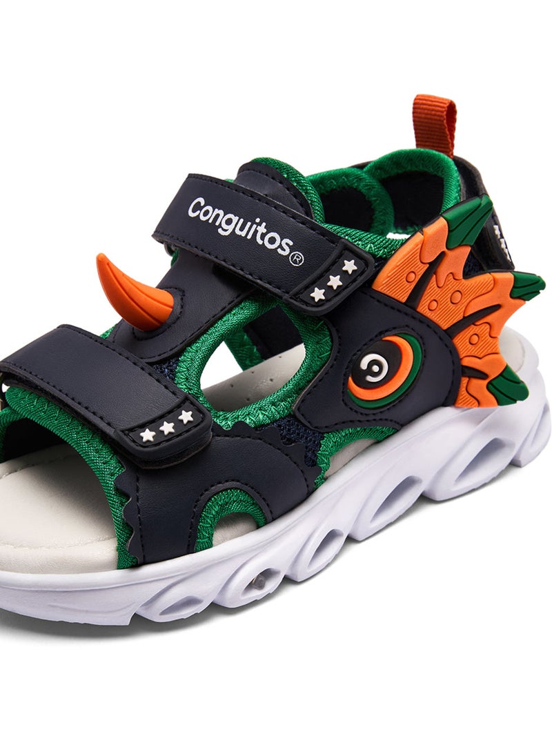 Sandalias Conguitos Luces Detalles Dino Azul marino - Kiabi