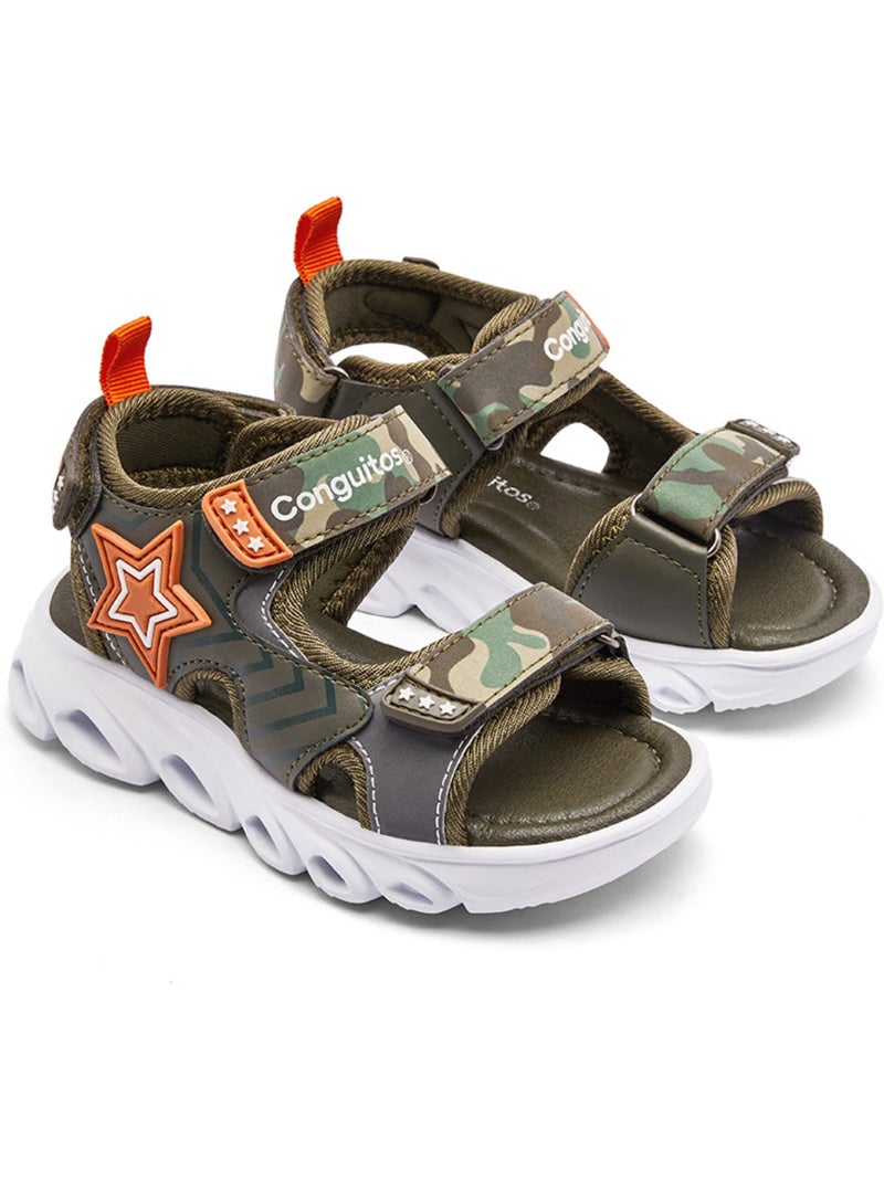Sandalias Conguitos Luces Estrella Verde claro - Kiabi
