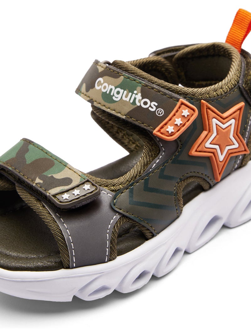 Sandalias conguitos luces estrella Verde - Kiabi