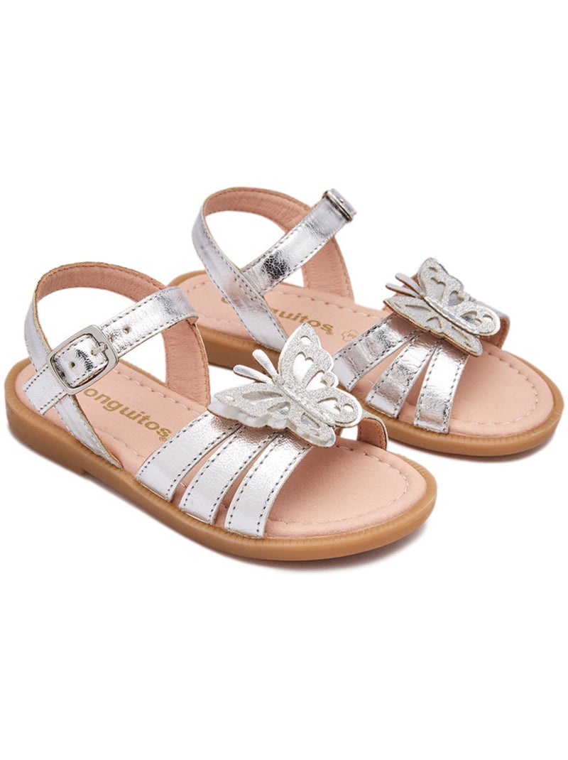 Sandalias Conguitos Mariposa Abiertas Plata - Kiabi