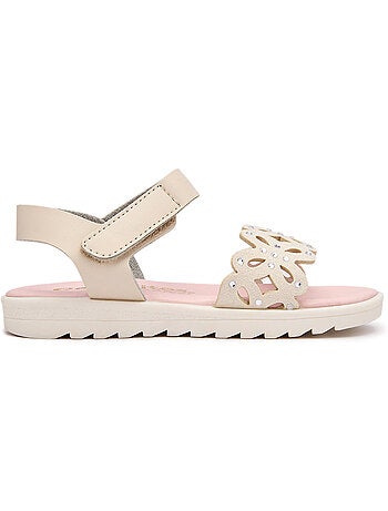 Sandalias conguitos mariposa beiges