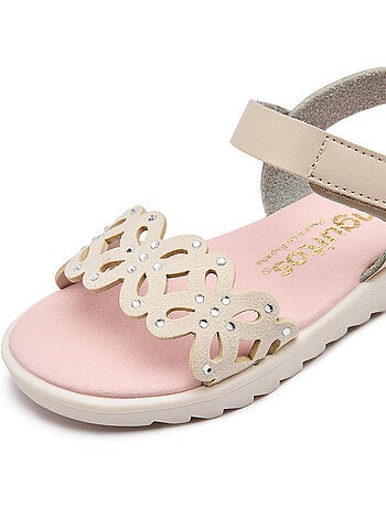 Sandalias conguitos mariposa beiges