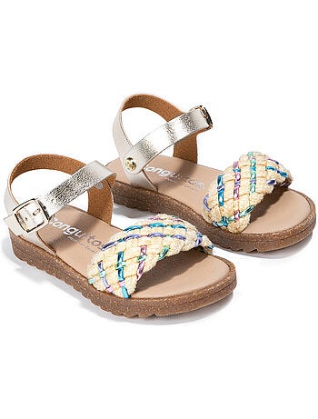 Sandalias conguitos multi trenzadoed metalizado