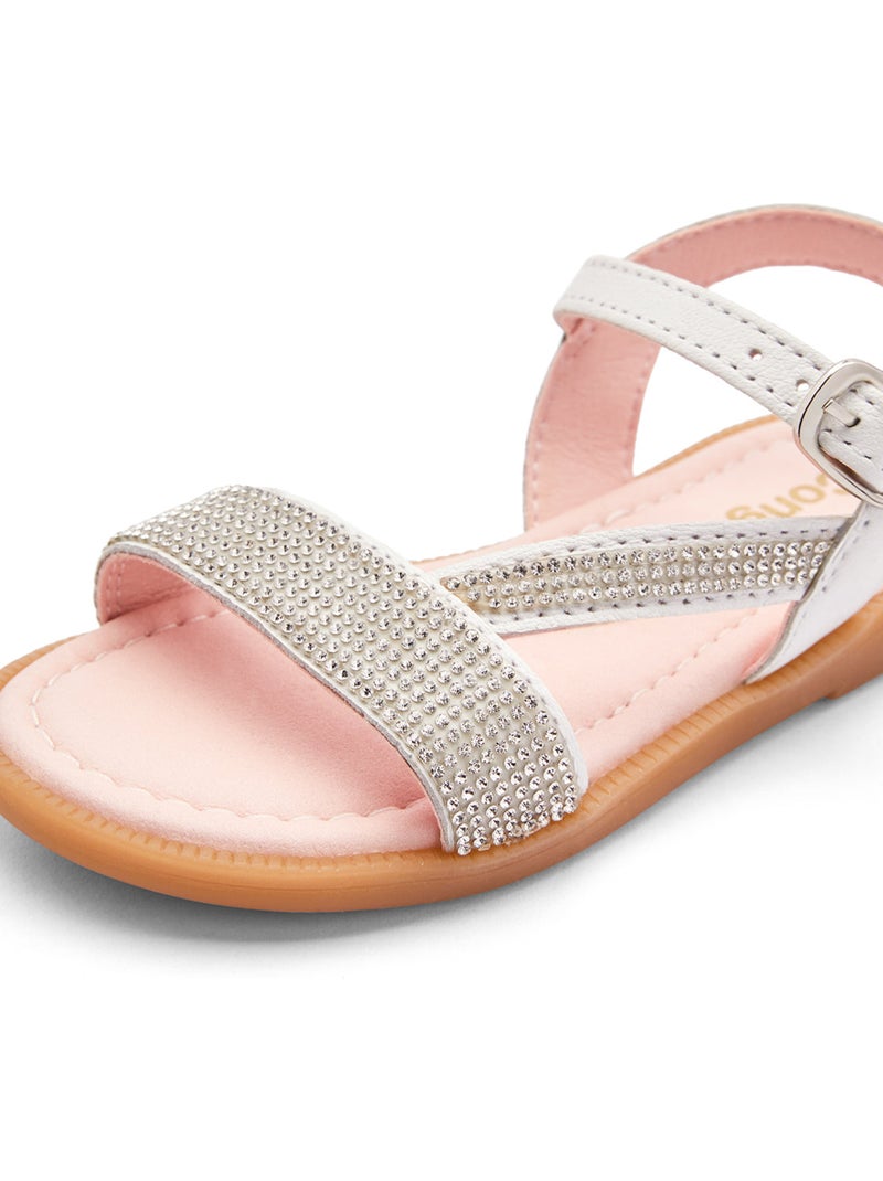 Sandalias Conguitos Pedrería Brillante Blanco - Kiabi