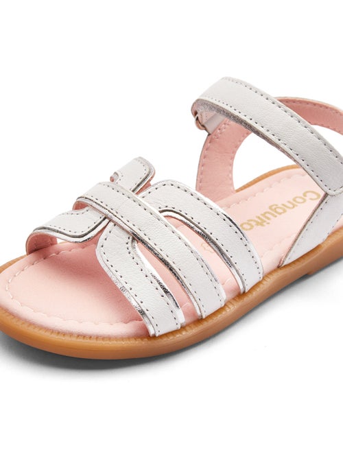Sandalias Conguitos Tiras Piel - Kiabi Sandalias Conguitos Tiras Piel - Kiabi