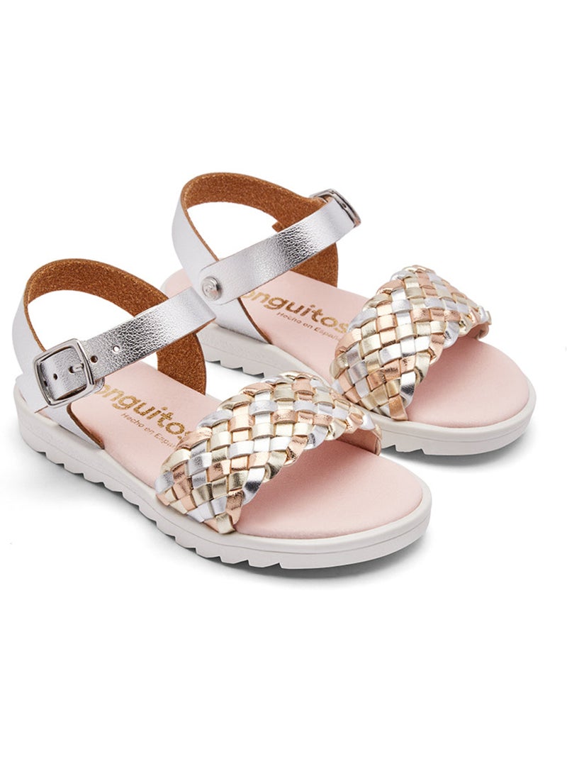 Sandalias Conguitos Trenzado Hebilla Plata - Kiabi