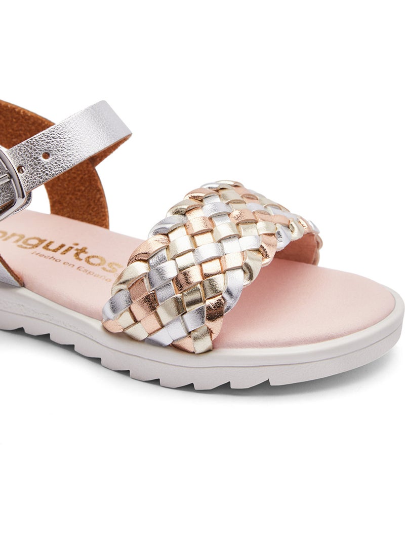 Sandalias Conguitos Trenzado Hebilla Plata - Kiabi