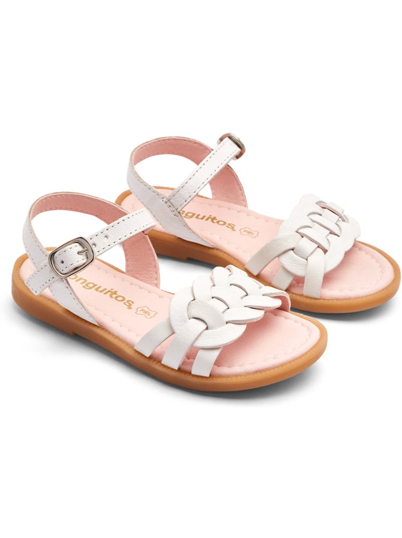 Sandalias Conguitos Trenzado Piel Azul real - Kiabi