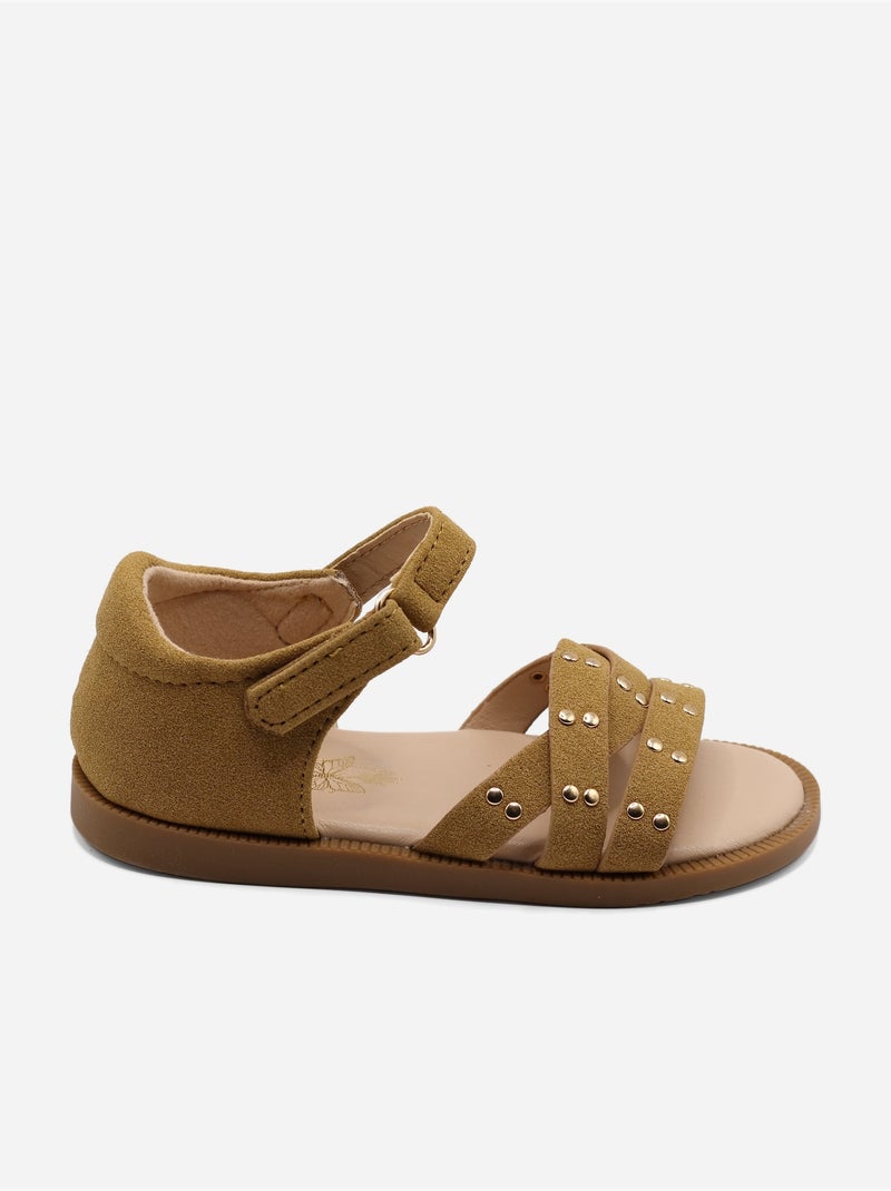 Sandalias correa cruzada Camel - Kiabi