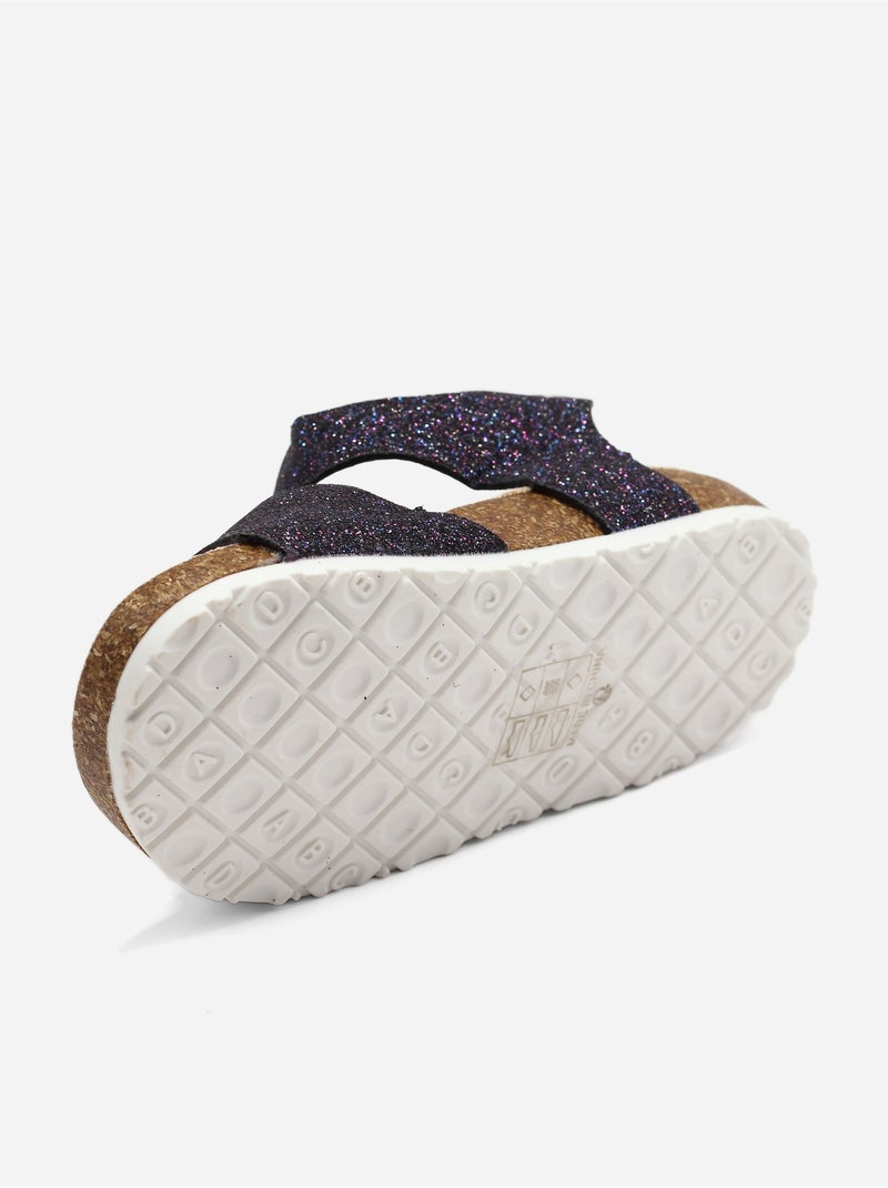 Sandalias correa cruzada Negro - Kiabi
