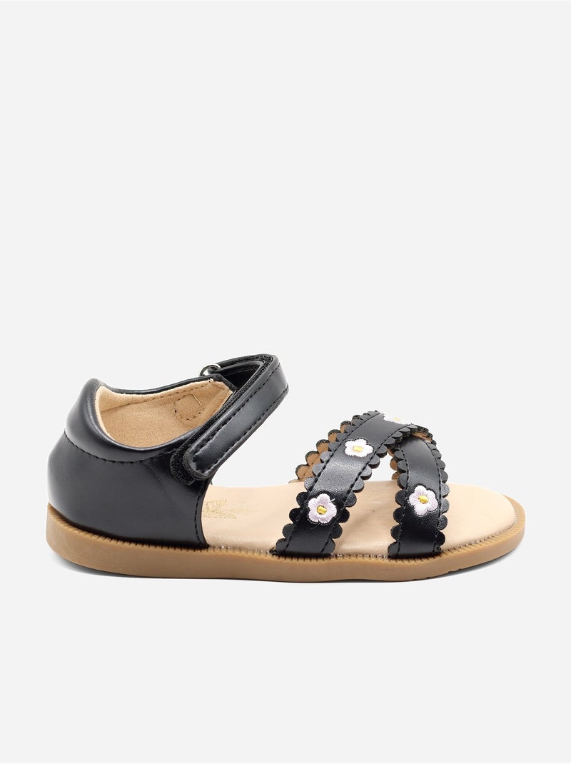 Sandalias correa cruzada Negro - Kiabi