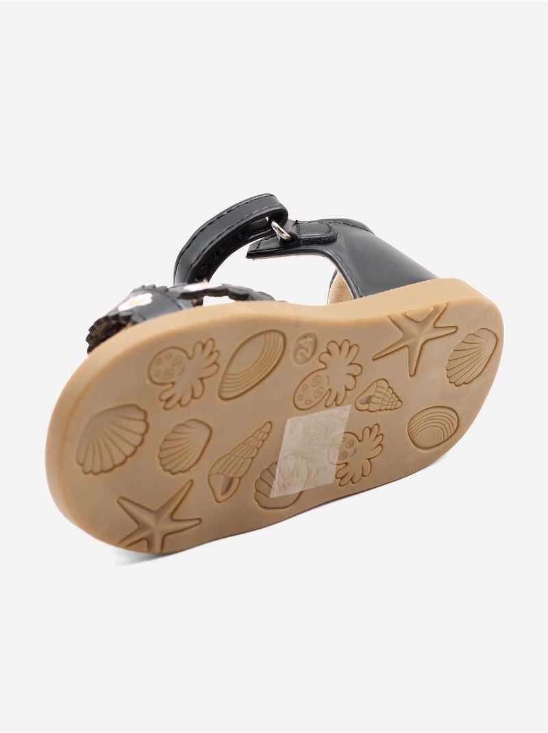 Sandalias correa cruzada Negro - Kiabi