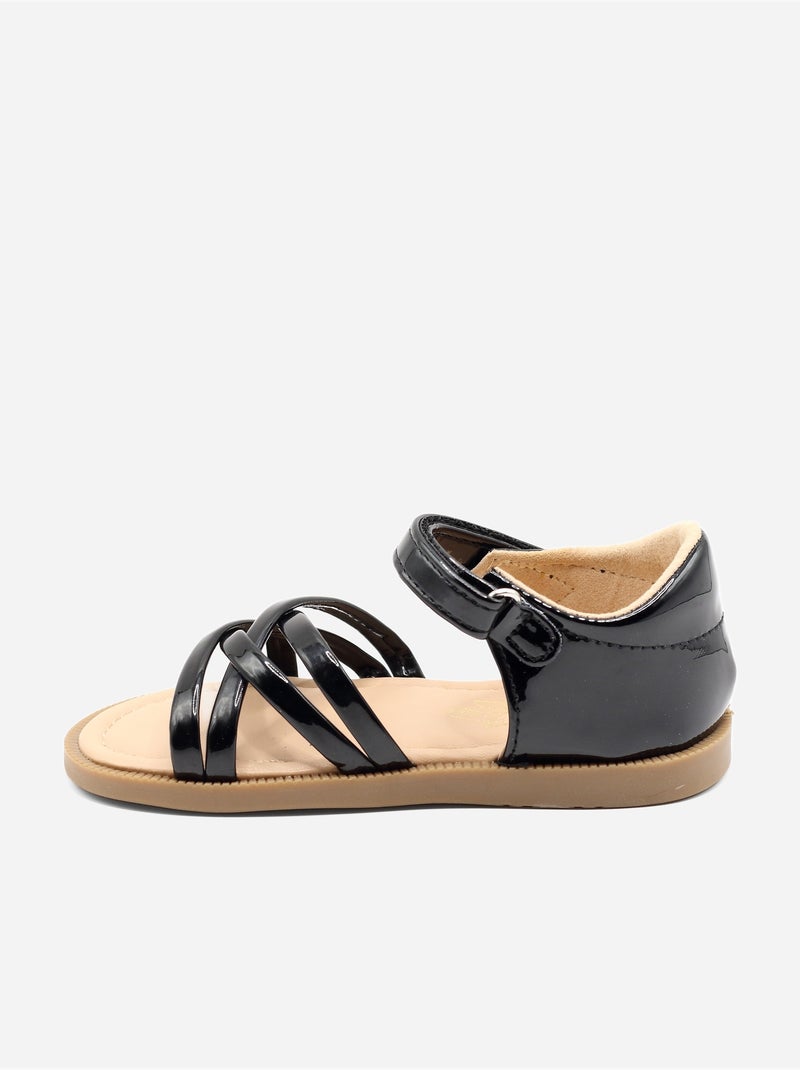 Sandalias correa cruzada Negro - Kiabi