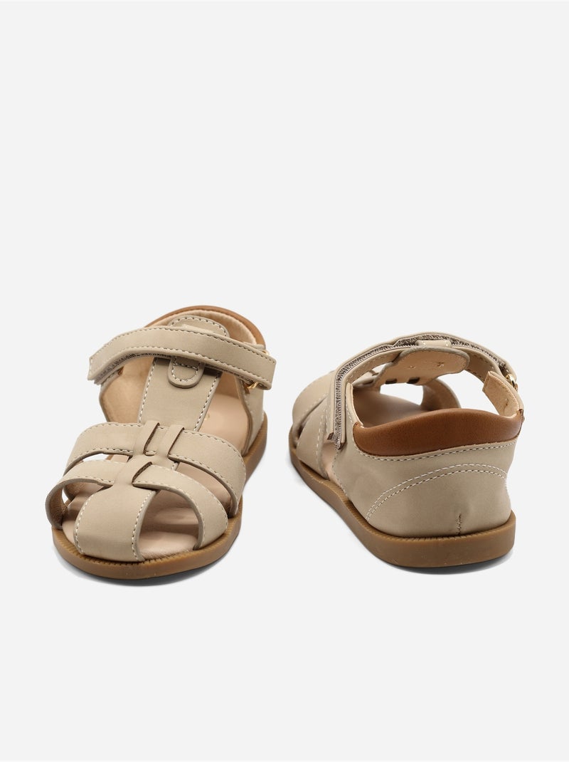 Sandalias correa cruzada Taupe - Kiabi