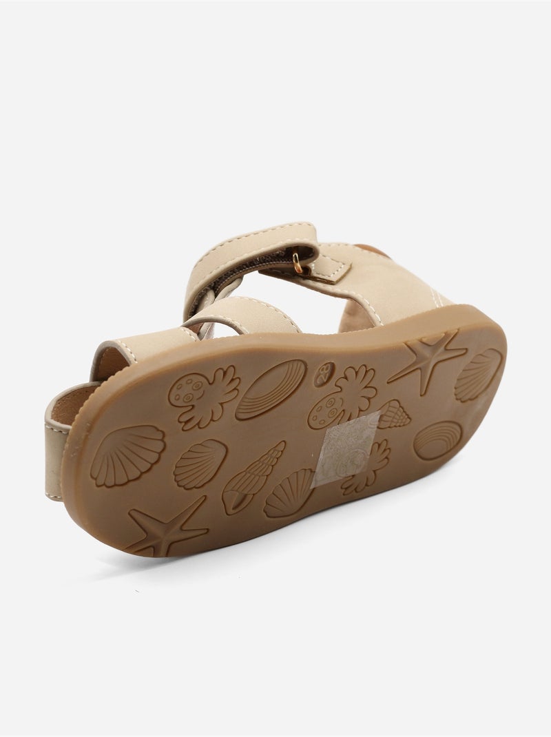 Sandalias correa cruzada Taupe - Kiabi