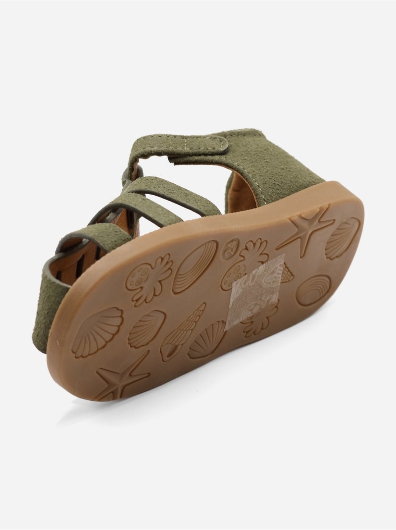 Sandalias correa cruzada Verde - Kiabi