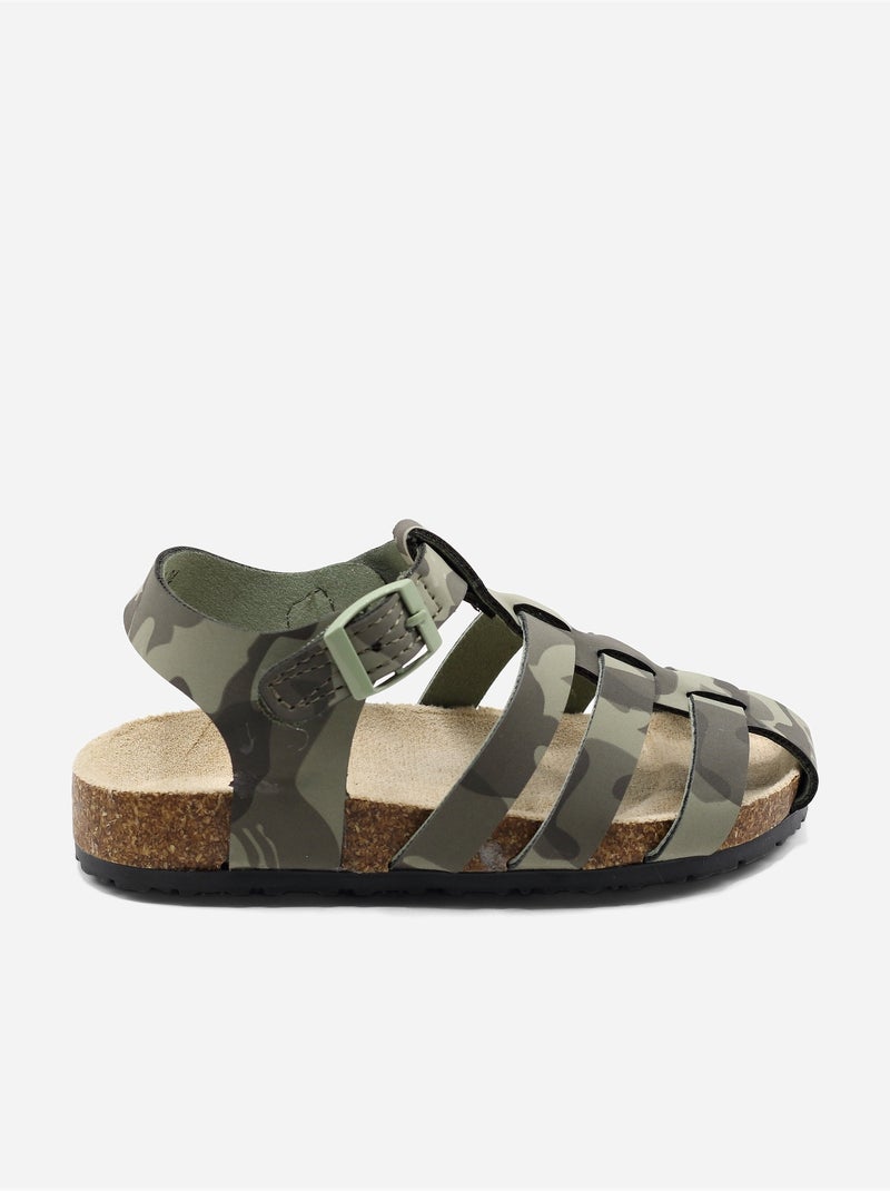 Sandalias correa cruzada Verde - Kiabi