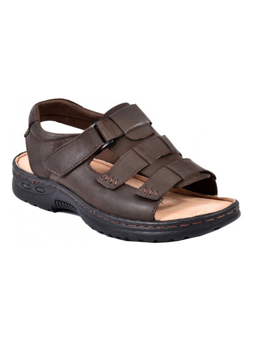 Sandalias cuero con velcro - Kiabi