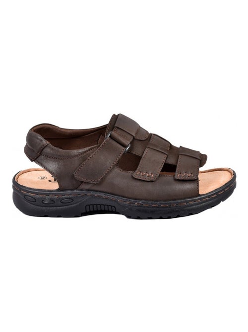 Sandalias cuero con velcro - Kiabi