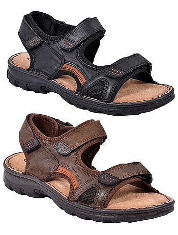 Sandalias cuero con velcro