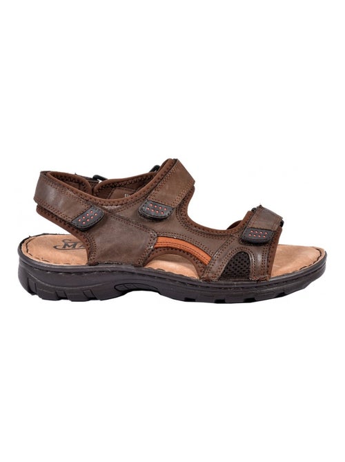 Sandalias cuero con velcro - Kiabi