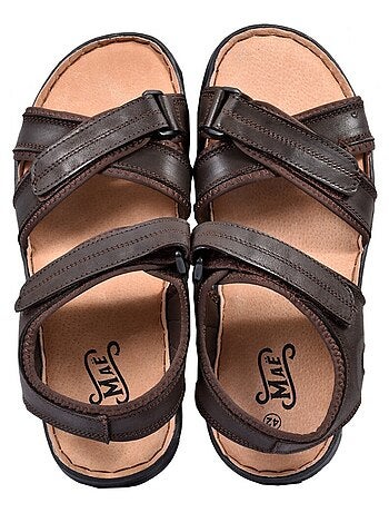 Sandalias cuero velcro