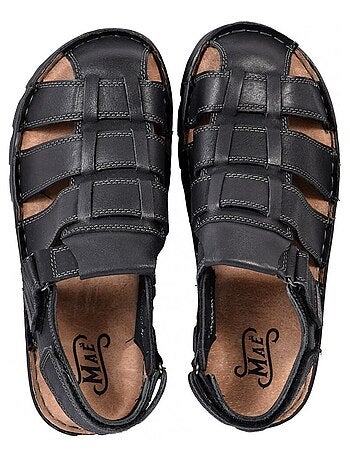 Sandalias cuero velcro