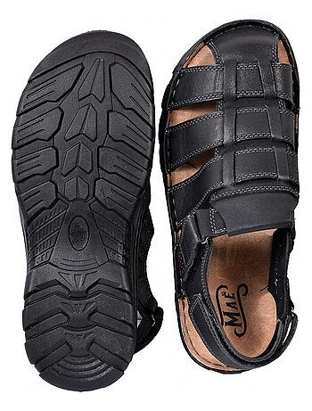 Sandalias cuero velcro