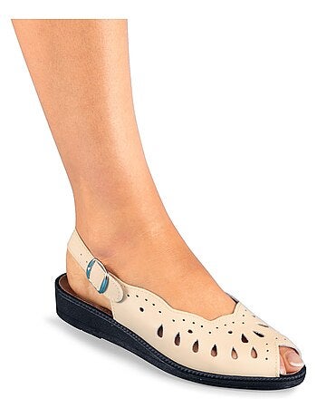 Sandalias cuña ancha confort piel - Afibel