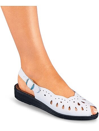 Sandalias cuña ancha confort piel - Afibel